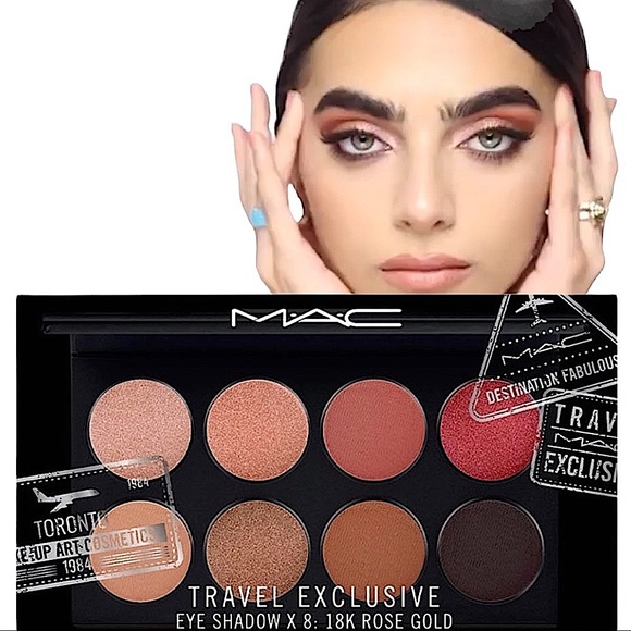 TGIF Sale NIB MAC Travel Exc Limited 18K Rose Gold Eye Shadow X 8 Makeup Palette - Picture 1 of 9